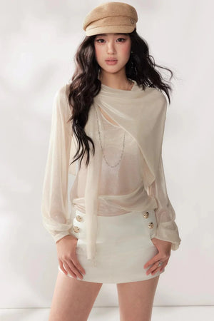 Solid Satin A-Line Skirt