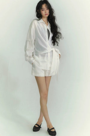 Somesowe Breathable Lace-Up Shirt
