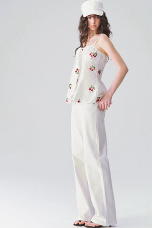 Somesowe White Cloud Elastic Jeans