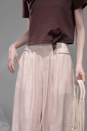 Sophisticated Ice Blue Brown Rose T-Shirt