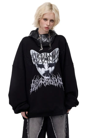 Space Black Electric Moon Hooded Hat