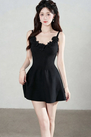 Spaghetti Strap Knitted Dress With Cardigan Set-Up