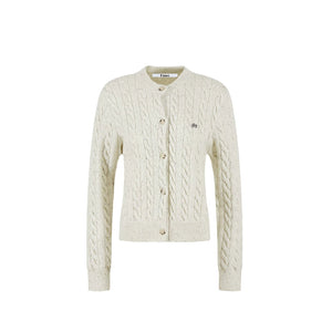 Speckled Cable Knit Cardigan