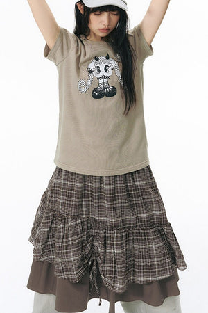 Spice Girl Washed Vintage Print Blouse
