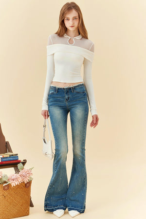 Spice Girls Asymmetrical Mesh Top