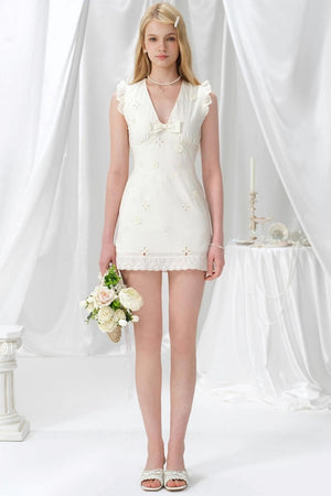 Spice V-Neck Apricot Dress