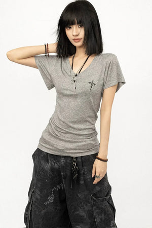 Spicy Cross Print Top