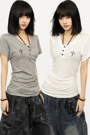 Spicy Cross Print Top