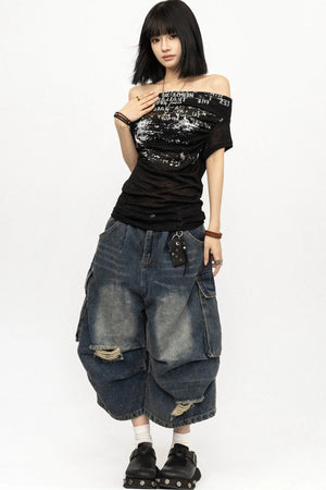 Spicy Girl Off-Shoulder T-Shirt