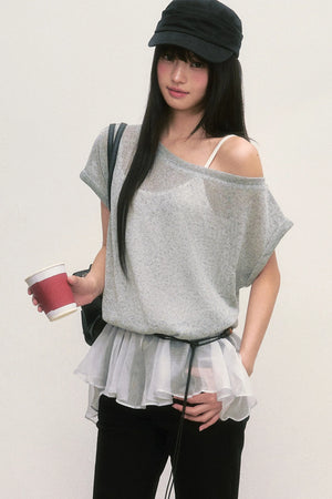 Spliced Off-Shoulder Top