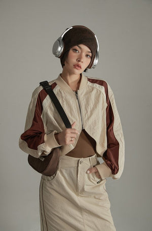 Sports Style Raglan Sleeve Jacket
