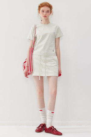 Sporty Gray Tee & Skirt Set-Up