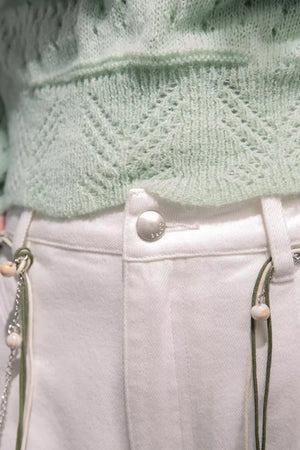 Spring Green Knitted Vest Set
