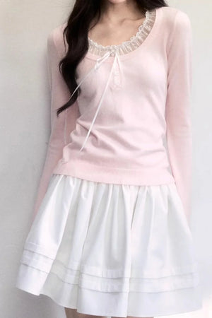 Spring Mist Lace Knit Top