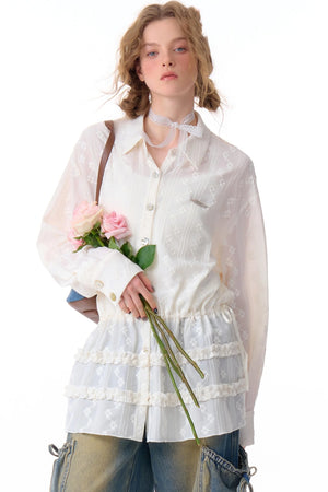 Spring Semi-Sheer Long Shirt