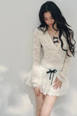 Spring White Half-Skirt