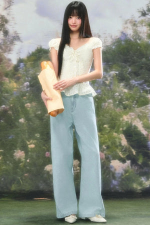 Square Neck Floral Blouse Set-Up