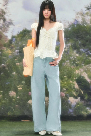 Square Neck Floral Blouse Set-Up