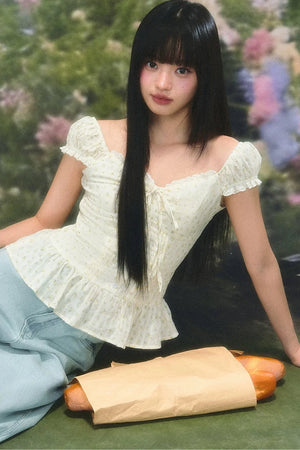 Square Neck Floral Blouse Set-Up