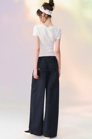 Square Neck Lace Trim Top
