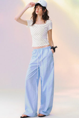 Square Neck Lace Trim Top