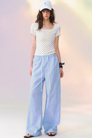 Square Neck Lace Trim Top