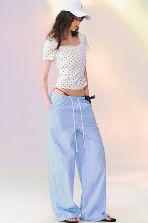 Square Neck Lace Trim Top