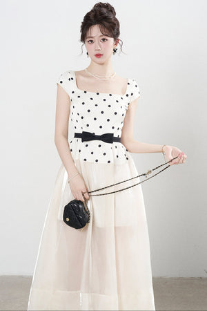 Square Neck Polka Dot Dress