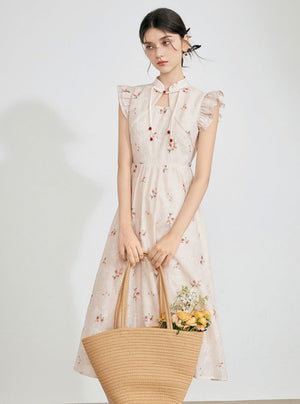 Stand-Up Collar Cheongsam Dress