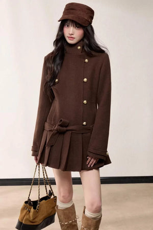 Stand-Up Collar Woolen Coat