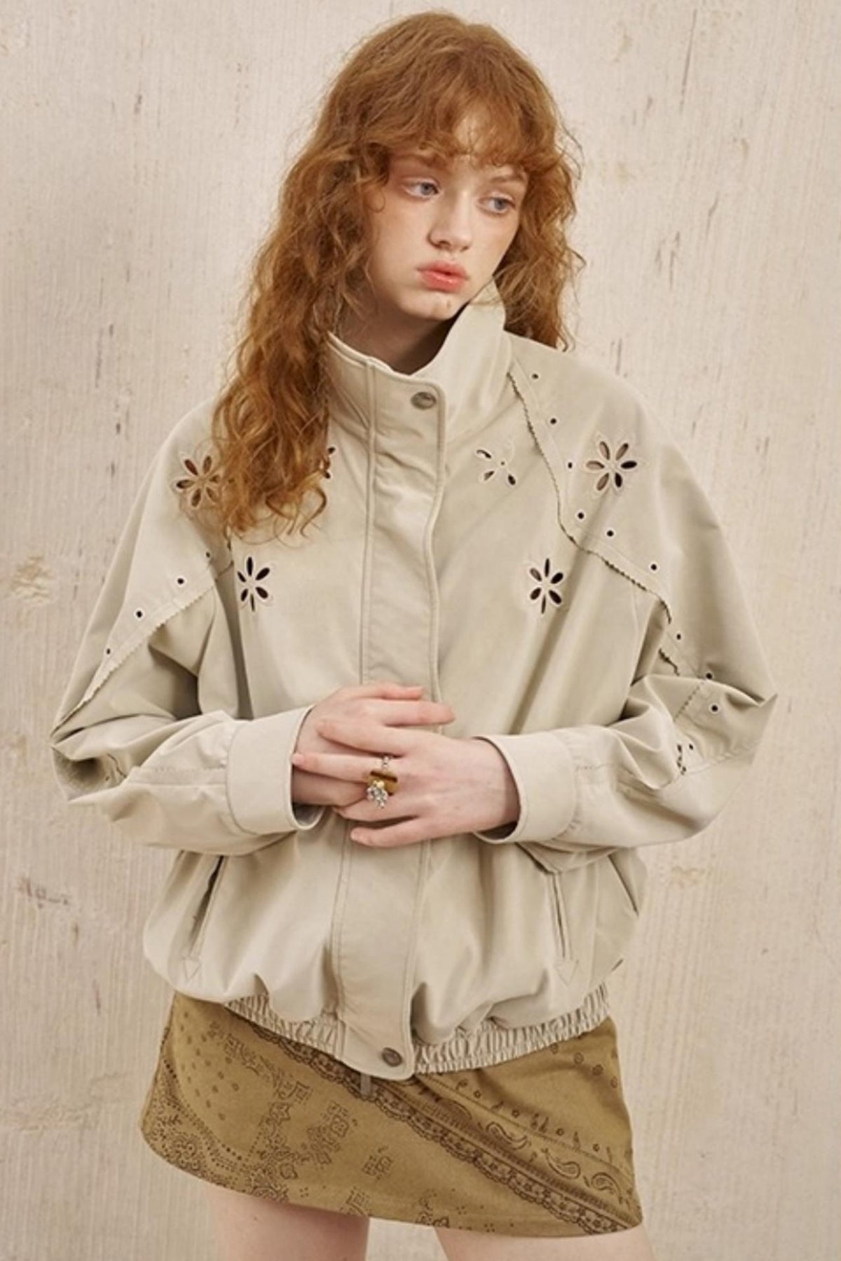 Stand-Up Leather Jacket