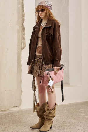 Stand-Up Leather Jacket