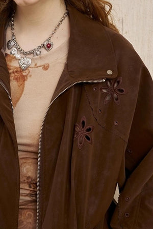 Stand-Up Leather Jacket