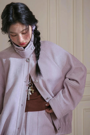 Stand-Up Velvet Chenille Jacket Set