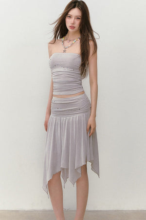 Star Beaded Pleated Bustier