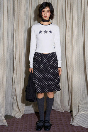 Star Contrast Long Sleeve Top