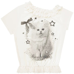 Star Dust Cat Lace T-Shirt