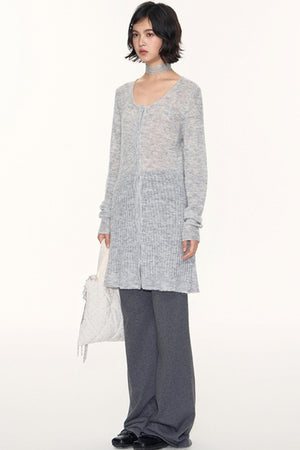 Star Jacquard Knit Cardigan Top