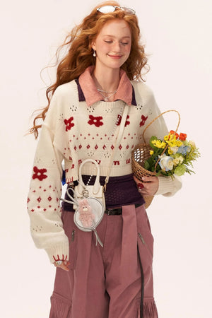 Star Jacquard Sweater Top Set-Up