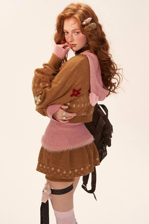 Star Jacquard Sweater Top Set-Up
