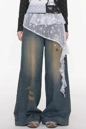 Star Lace Layered Skirt