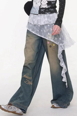 Star Lace Layered Skirt