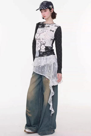 Star Lace Layered Skirt