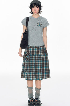 Star Patch Embroidered Short-Sleeve T-Shirt