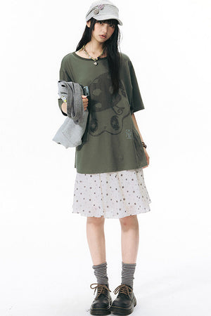 Star Print Fishtail Skirt