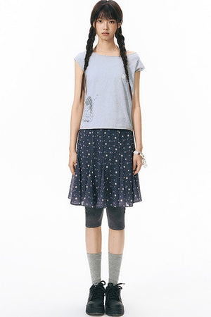 Star Print Fishtail Skirt