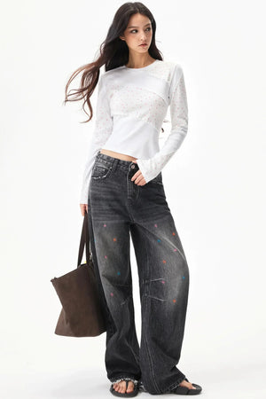 Star Print Knitted Top