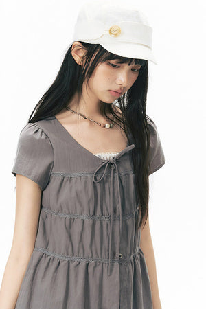 Star Print Layered-Look Short-Sleeve Shirt