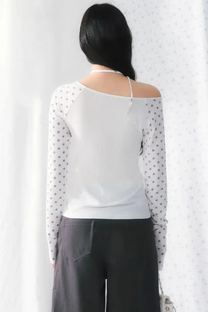 Star Print Off-Shoulder Blouse