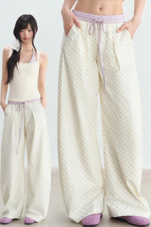 Star Print Wide Leg Pants